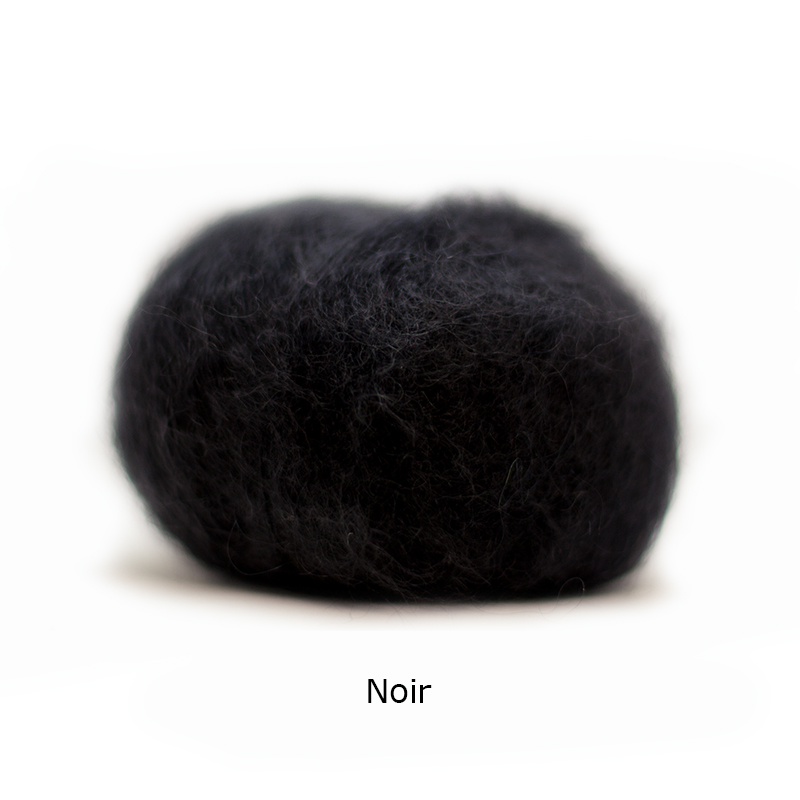 10 pelotes laine mohair velours couleur noire magnifique!!!!! 